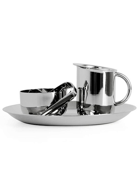 ALESSI Набор молочник, сахарница, щипцы и поднос, 90042