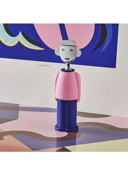 ALESSI Штопор ALESSANDRO M, арт. AM23 PAZ, синий-розовый