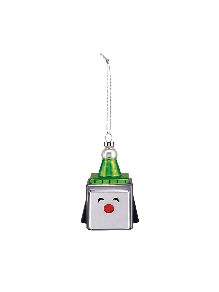ALESSI Новогоднее Рождественское украшение Palle Quadrate 05 CUBIK PENGUIN, форма Пингвин, дизайнерская елочная игрушка, стекло, 9,2 см, ручная роспись,GJ02 5