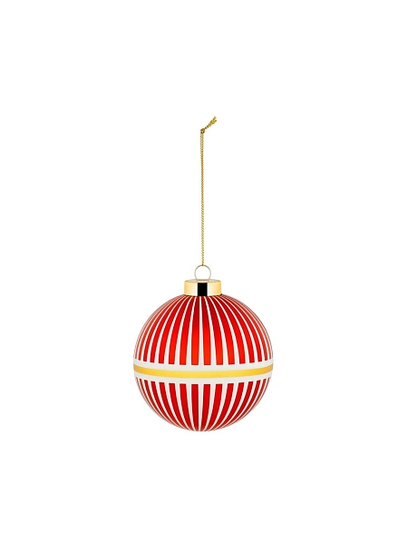 ALESSI Новогоднее Рождественское украшение шар DELIGHT. Дизайнерская елочная игрушка, стекло, 9 см, ручная роспись, NZ04 2