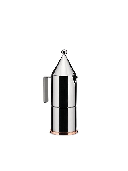 ALESSI Гейзерная кофеварка на 3 чашки, 150 мл La CONICA, нержавеющая сталь, медь, арт. 90002/3