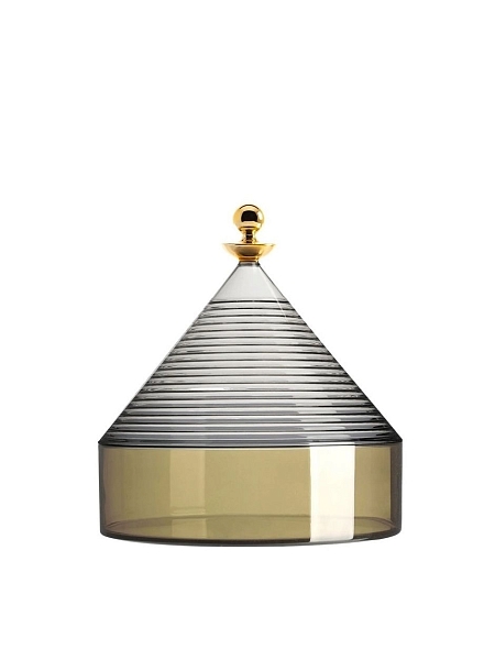 KARTELL Контейнер с крышкой/емкость для хранения TRULLO, 1550/FG, дымчатый + зеленый.