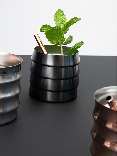 ALESSI Стакан h 8,9 см DERVISCI, для воды, для виски, для коктейлей и других напитков, нержавеющая сталь, арт. ITM22
