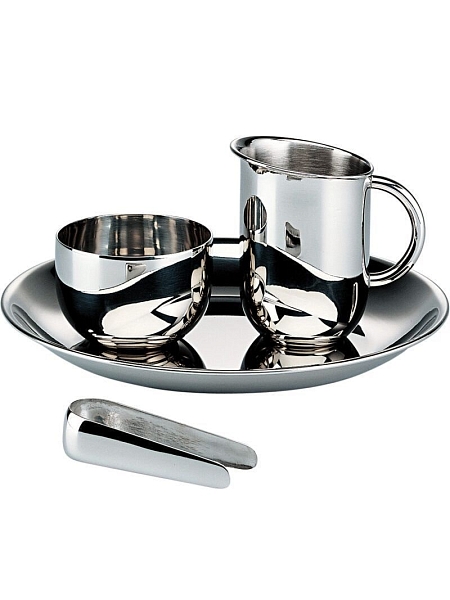 ALESSI Набор молочник, сахарница, щипцы и поднос, 90042
