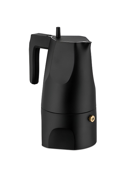 ALESSI Гейзерная кофеварка на 3 чашки Alessi Ossidiana MT18/3 B, черный