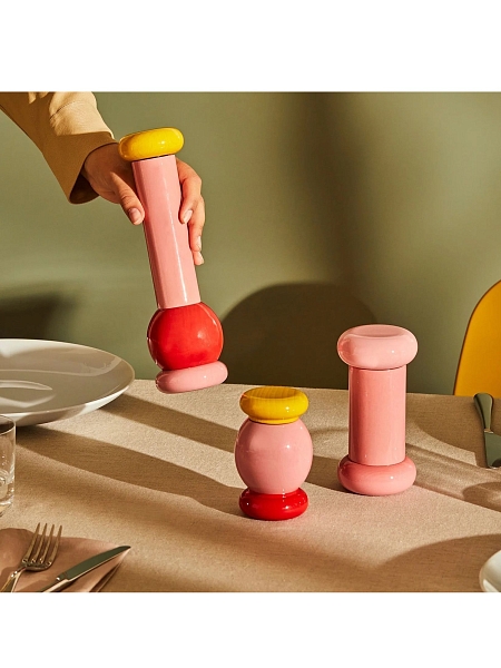 ALESSI Мельница для перца, соли и специй ALESSI Механическая, деревянная, премиум качество, ES19 2, розовый