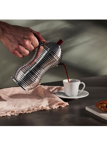 ALESSI Кофеварка гейзерная (300 мл) Alessi Pulcina MDL02/6RFM, красный