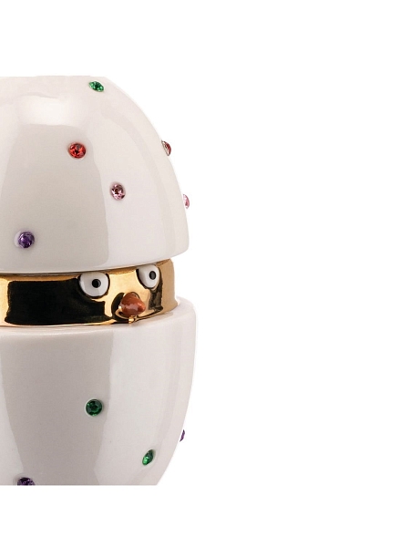 ALESSI Новогоднее Рождественское украшение FABERJOR Piacere, Pulcino il Grande, форма Цыпленок, дизайнерская елочная игрушка из фарфора, ручная роспись, премиум качество, арт. MJ16 1
