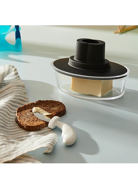 ALESSI Масленка SHIP SHAPE ASG13 B, черная