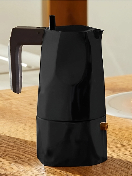 ALESSI Гейзерная кофеварка на 3 чашки Alessi Ossidiana MT18/3 B, черный