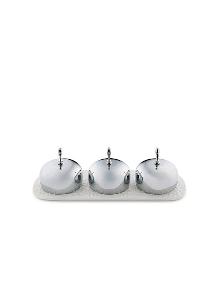 ALESSI Розетка для варенья DRESSED, фарфор, нержавеющая сталь, арт. MW15
