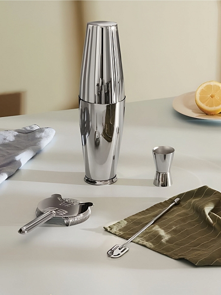 ALESSI Шейкер барный бостон, для коктейлей BOSTON 5050 I, нержавеющая сталь.