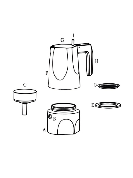ALESSI Гейзерная кофеварка на 3 чашки Alessi Ossidiana MT18/3 B, черный