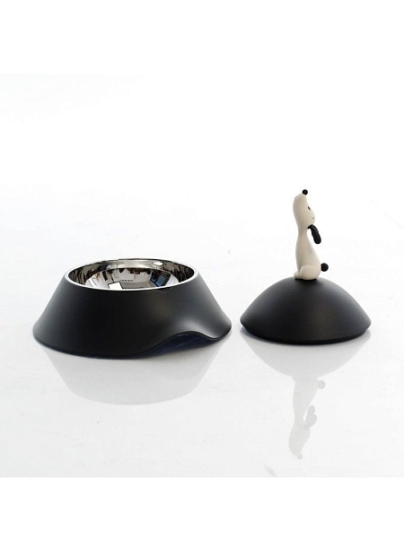 ALESSI Миска для собаки LULA, нержавеющая сталь, термопластик, арт. AMMI19 B, черная