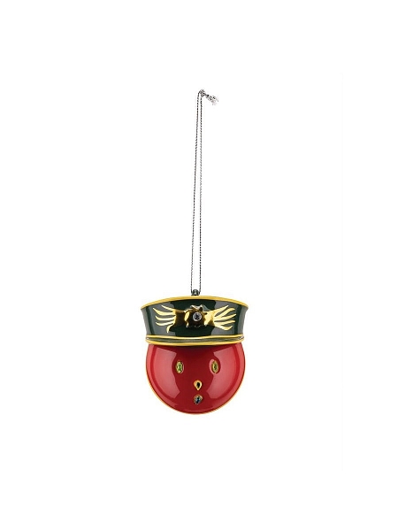 ALESSI Новогоднее Рождественское украшение FABERJOR Generale Corallo, форма Коралловый Генерал, дизайнерская елочная игрушка из фарфора, ручная роспись, премиум качество, арт. MJ16 2