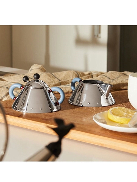 ALESSI Сахарница в комплекте с ложкой арт. 9097, нержавеющая сталь.