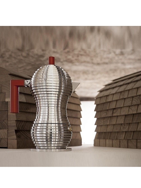 ALESSI Кофеварка гейзерная (300 мл) Alessi Pulcina MDL02/6RFM, красный