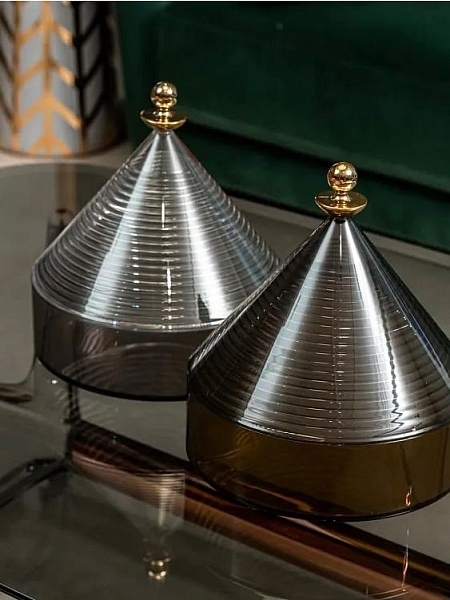 KARTELL Контейнер с крышкой/емкость для хранения TRULLO, 1550/CF, прозрачный + дымчатый.