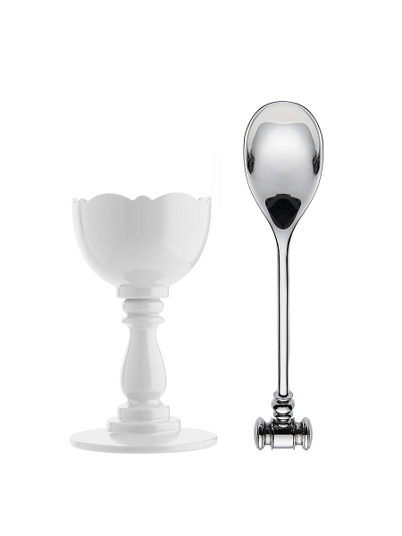 ALESSI Подставка+ложка для яйца DRESSED, MW14SET W