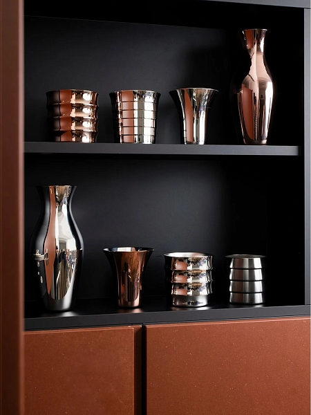 ALESSI Стакан h 10,7 см KURU KURU, для воды, для коктейлей и других напитков, нержавеющая сталь, арт. ITM13