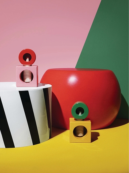 ALESSI Орехокол TWERGI, дерево, арт. ES20 2, красный/розовый
