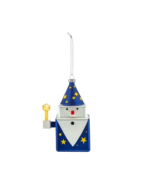 ALESSI Новогоднее Рождественское украшение Palle Quadrate 10 CUBOMAGO. Форма Маг, дизайнерская елочная игрушка, стекло, 10 см, ручная роспись, GJ02 10