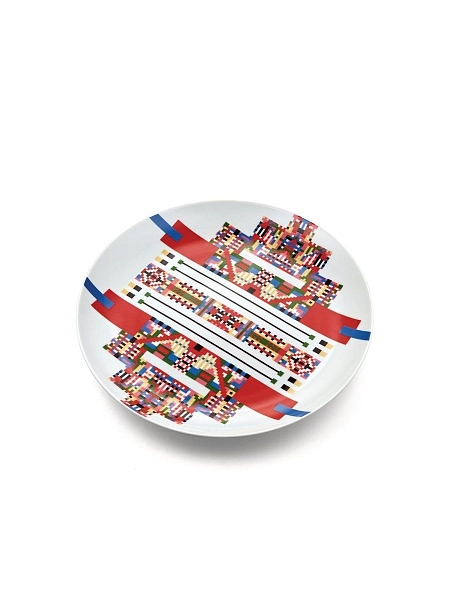 ALESSI Блюдо сервировочное фарфоровое, тарелка для подачи 30 см, HOLYHEDRICS, decoration 2 Новогодний, Рождественский декор, ESA10 2