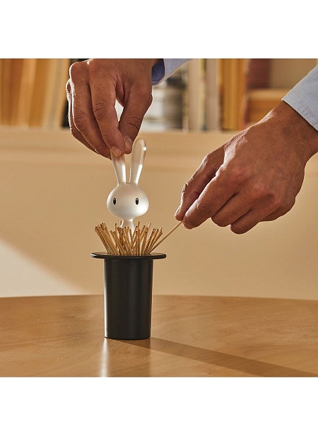 ALESSI Держатель для зубочисток MAGIC BUNNY, ASG16 B, черный