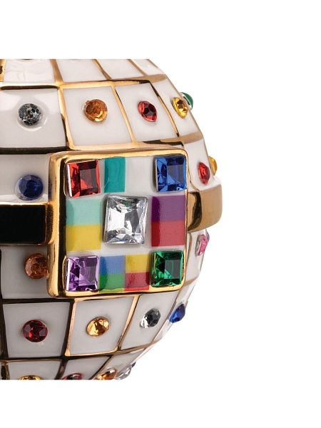 ALESSI Новогоднее Рождественское украшение шар FABERJOR Palla di Fidanzamento, дизайнерская елочная игрушка из фарфора, 7см, ручная роспись, премиум качество, MJ16 7