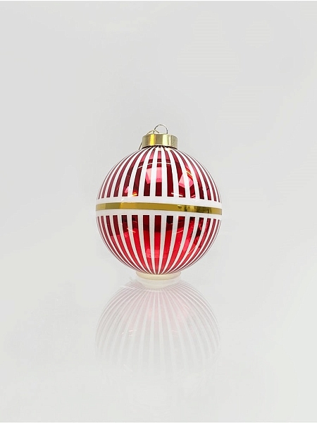 ALESSI Новогоднее Рождественское украшение шар DELIGHT. Дизайнерская елочная игрушка, стекло, 9 см, ручная роспись, NZ04 2