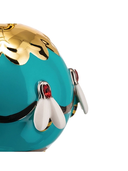 ALESSI Новогоднее Рождественское украшение шар FABERJOR Ape dell'oro форма Золотые пчелы, дизайнерская елочная игрушка из фарфора, 7см, ручная роспись, премиум качество, MJ16 5