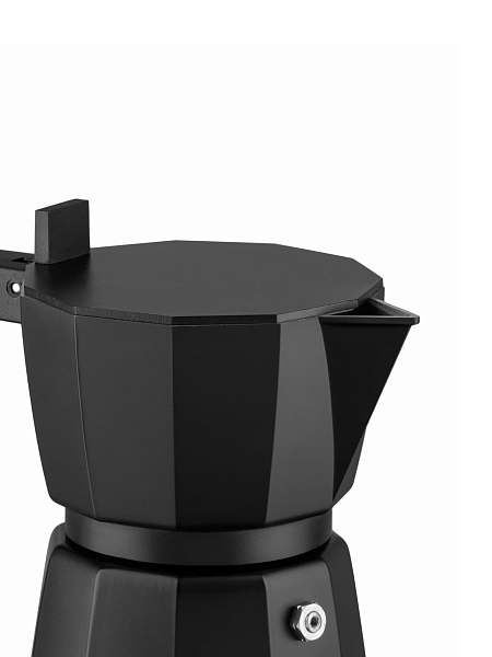 ALESSI Гейзерная кофеварка на 3 чашки Alessi MOKA DC06/3 B, черный