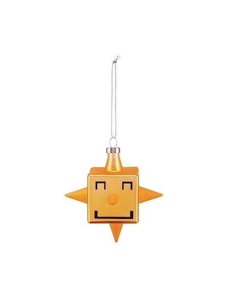 ALESSI Новогоднее Рождественское украшение Palle Quadrate 02 CUBIK STAR, форма Звезда, дизайнерская елочная игрушка, стекло, 9,8 см, ручная роспись, GJ02 2