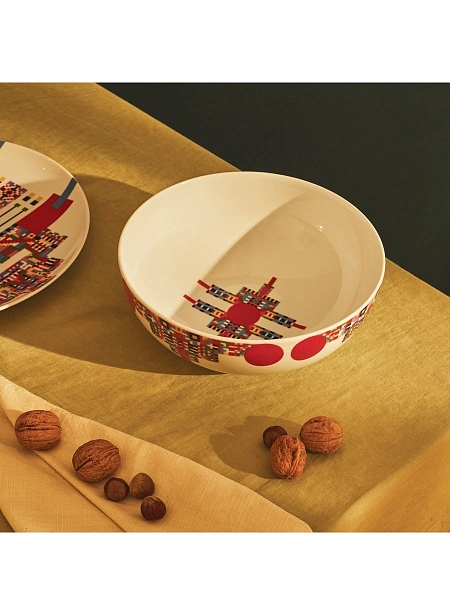 ALESSI Салатник фарфоровый большой, 25 см HOLYHEDRICS, Рождественский декор, для сервировки и подачи, ESA11
