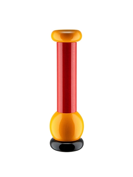 ALESSI Мельница для перца, дерево, премиальное качество, арт. MP0210, черный-желтый-красный