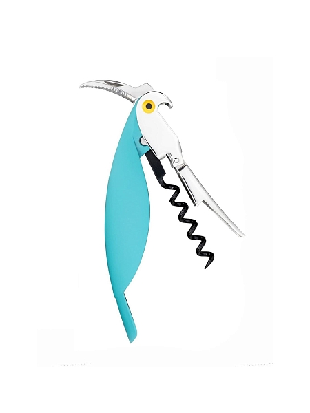ALESSI Штопор для вина дизайнерский PARROT. В форме попугая, сомелье рычажный складной, AAM32 AZ, голубой