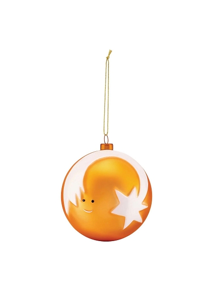 ALESSI Новогоднее Рождественское украшение шар CHRISTMAS BAUBLE 07 STELLACOMETA. Форма Вифлеемская звезда, дизайнерская елочная игрушка, стекло, 9см, ручная роспись, AMJ13 7