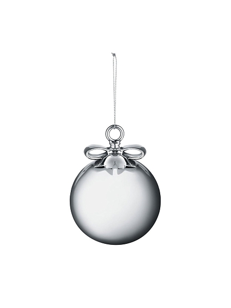 ALESSI Новогоднее Рождественское украшение DRESSED FOR X-MAS, форма Шар, дизайнерская елочная игрушка, стекло, 9 см, ручная роспись, MW42 4