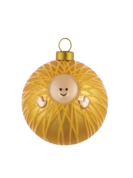 ALESSI Новогоднее Рождественское украшение шар CHRISTMAS BAUBLE 01 GESU BAMBINO, форма Младенец Иисус, дизайнерская елочная игрушка, стекло, 9см, ручная роспись, AMJ13 1