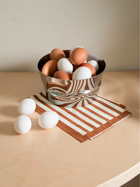 ALESSI Блюдо 19,5 см COMPRESSIONI, арт. ITM15, для фруктов, нержавеющая сталь.