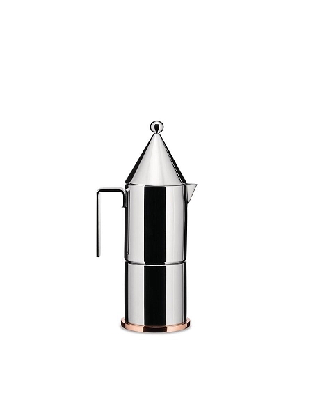 ALESSI Гейзерная кофеварка на 3 чашки, 150 мл La CONICA, нержавеющая сталь, медь, арт. 90002/3