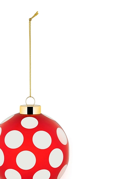 ALESSI Новогоднее Рождественское украшение шар DELIGHT. Дизайнерская елочная игрушка, стекло, 9 см, ручная роспись, NZ04 3