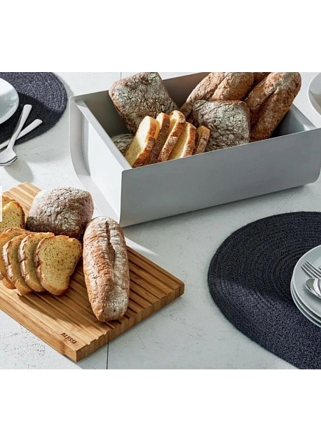 ALESSI Хлебница с разделочной доской ALESSI MATTINA BG03 WG, светло-серый