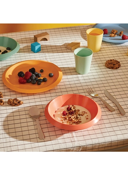 ALESSI Набор детской посуды GIRO KIDS, UNS05S2, голубой/зеленый/желтый